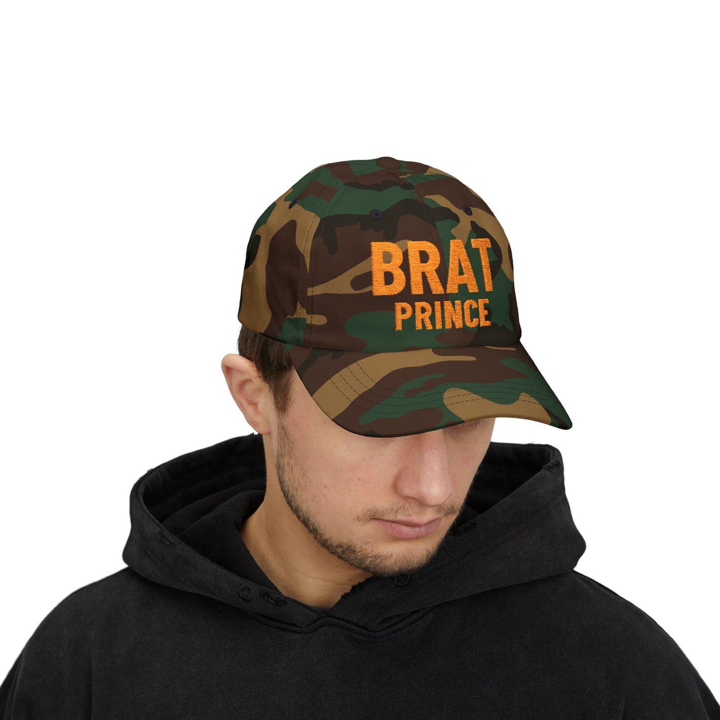 Brat Prince Embroidered Camo Hat - Kamala Harris Tim Walz Camouflage Dad Hat