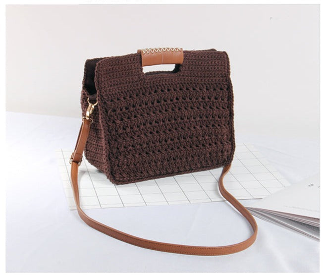 Crochet Woven Handbag Orange