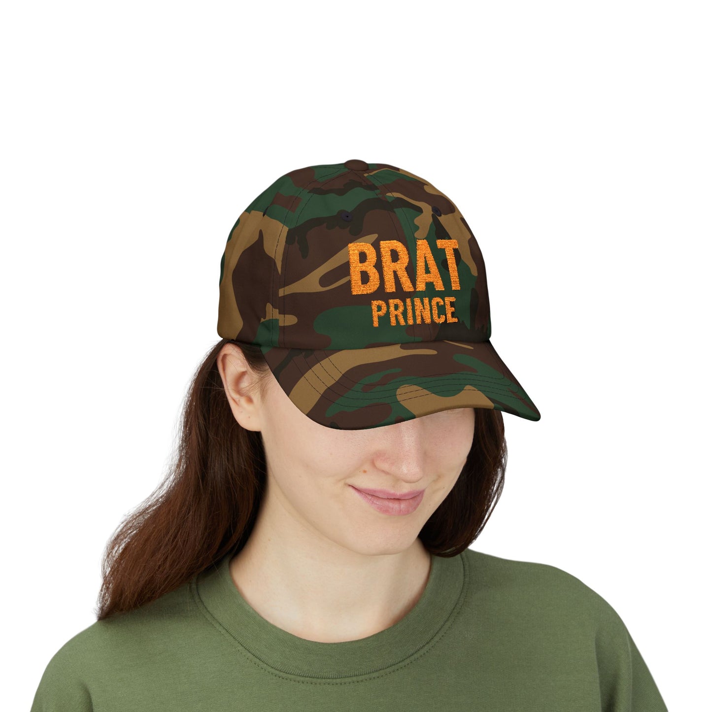 Brat Prince Embroidered Camo Hat - Kamala Harris Tim Walz Camouflage Dad Hat