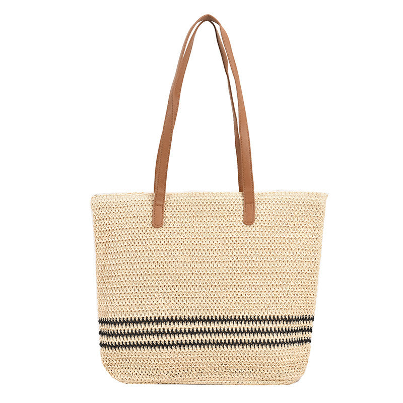 Striped Summer Straw Bag
