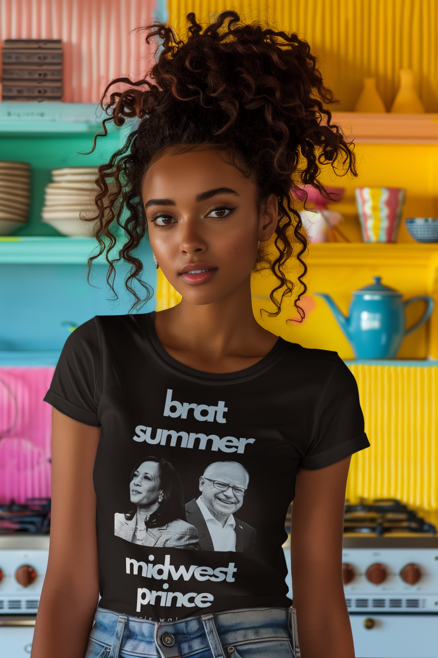 Brat Summer Midwest Prince - Tim Walz Kamala Harris T-Shirt - Women's Fitted Tee