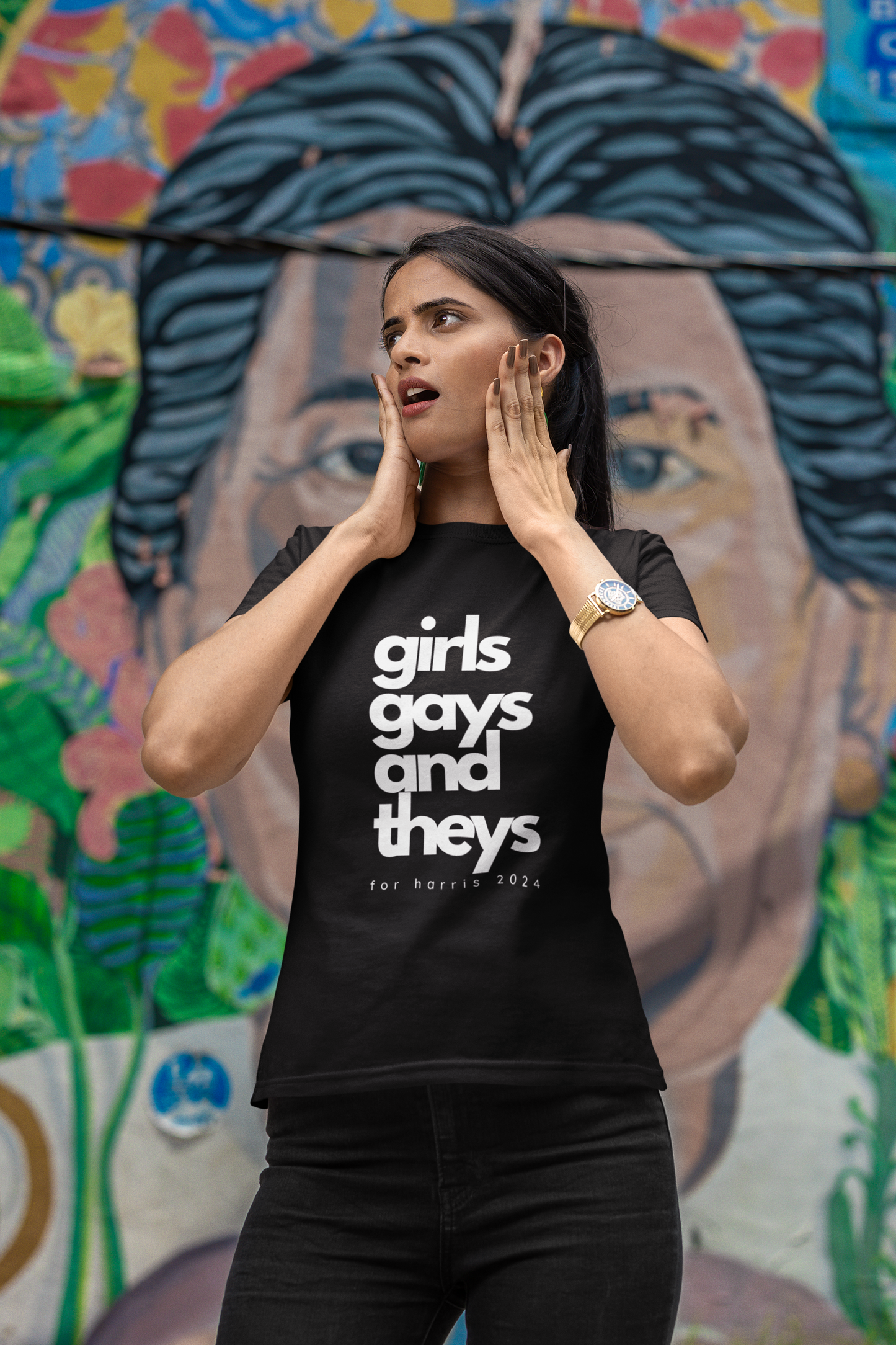 Girls Gays and Theys for Harris - Kamala Harris T-Shirt - Women's Fitted Tee