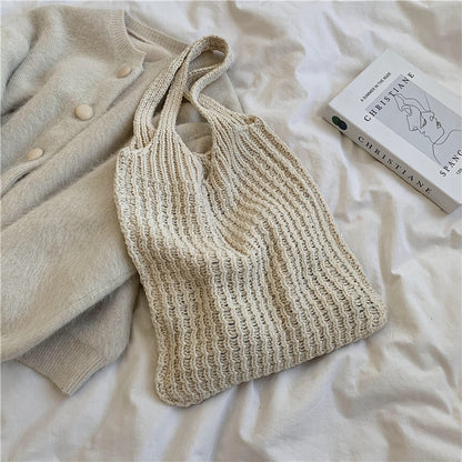 Woven Bucket Shopping Bag