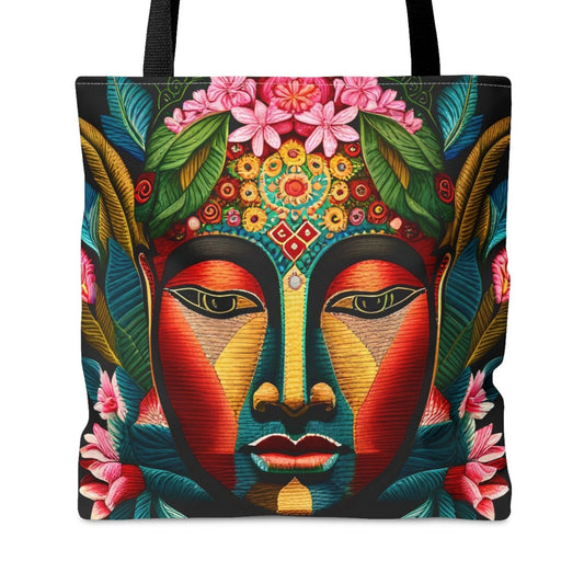 Buddha Face Flower Tote