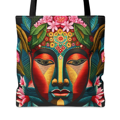 Buddha Face Flower Tote