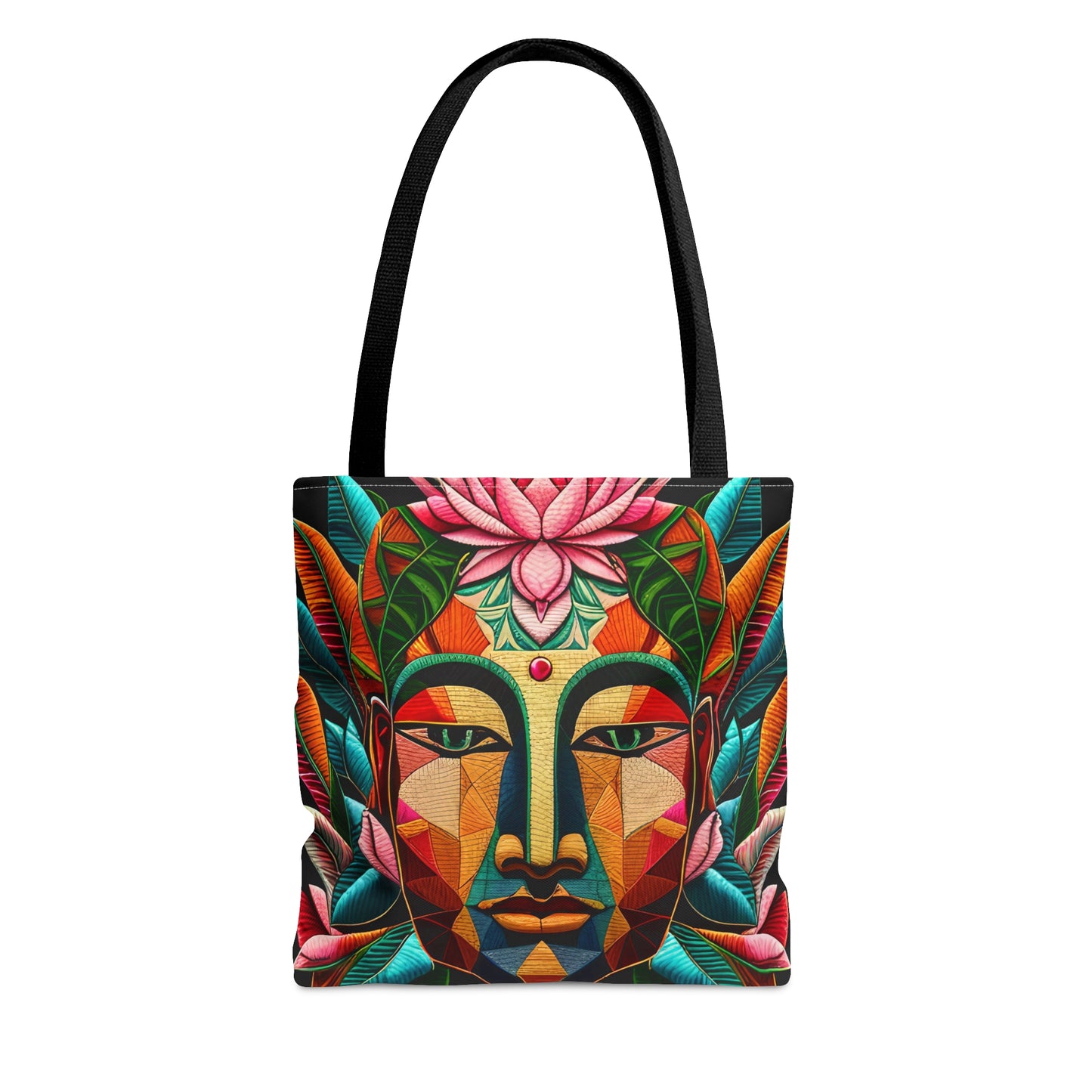 Buddha Face Pink Lotus Tote