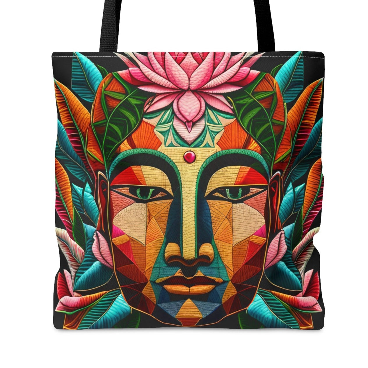 Buddha Face Pink Lotus Tote