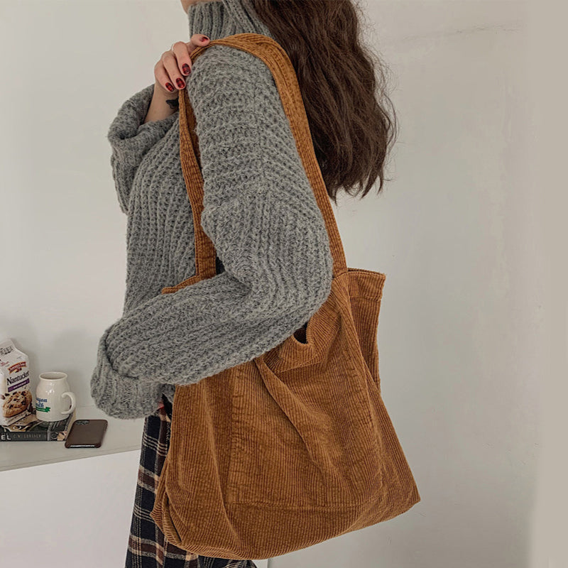 Corduroy Carryall Tote Bag