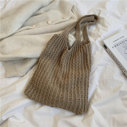 Woven Bucket Shopping Bag