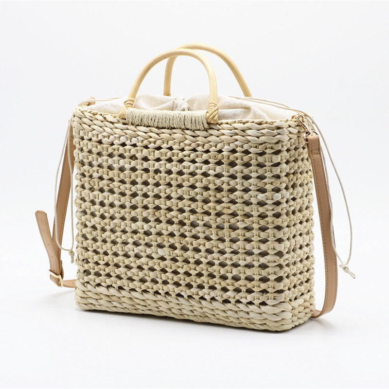 Woven Straw Bag With Tassel