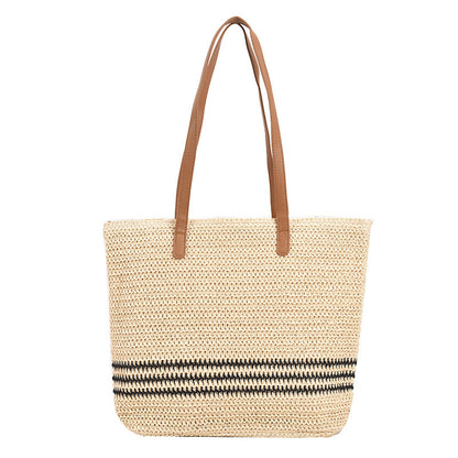 Striped Summer Straw Bag