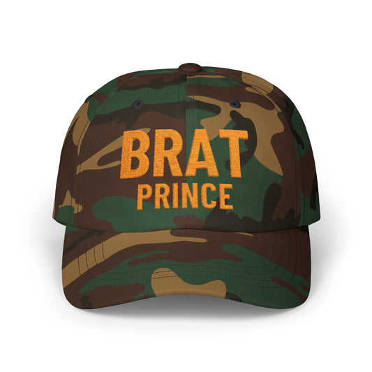 Brat Prince Embroidered Camo Hat - Kamala Harris Tim Walz Camouflage Dad Hat