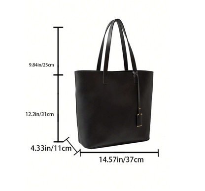 Classic Vegan Leather Carryall Tote Bag