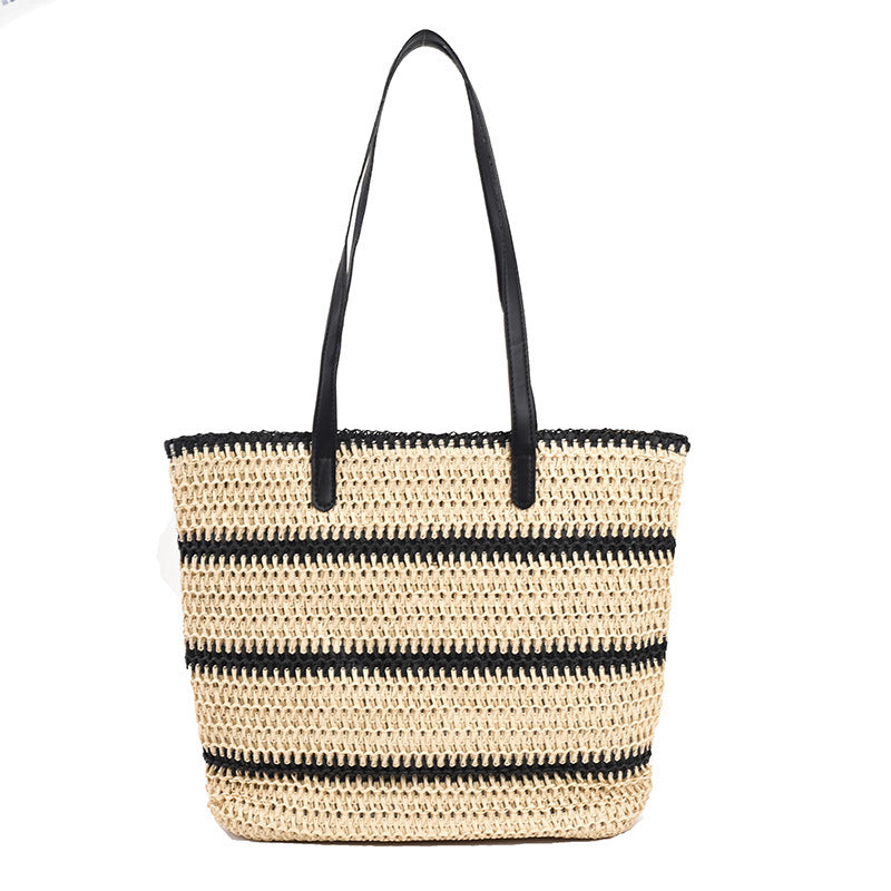 Striped Summer Straw Bag