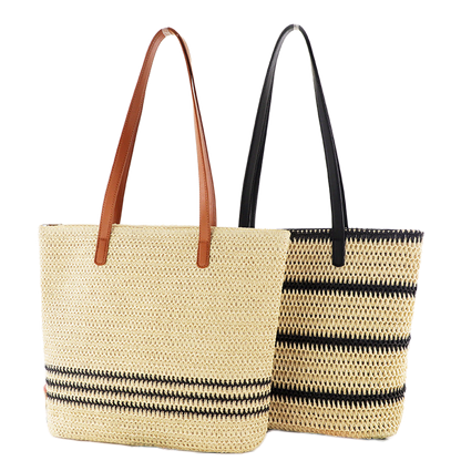 Striped Summer Straw Bag